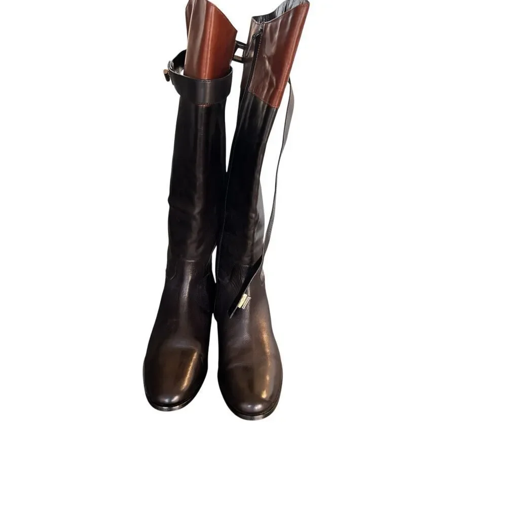 Cole Haan Air Daelin Riding Boots Black Brown Size 5.5 B